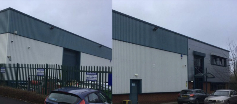 Warehouse gets a facelift after years worth of build up of dirt and algae