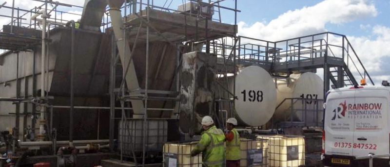 Regular work at a petroluem plant helps keep the river clean
