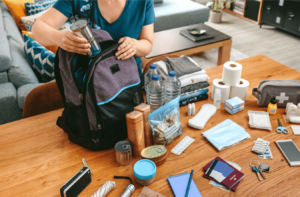 Preparing an emergency kit.