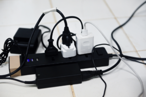 Overloaded extension lead.