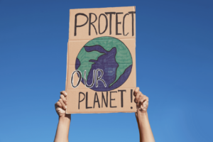 Storm Surge protect our planet sign.