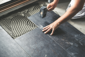 Ceramic tile hard floor.