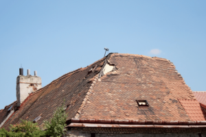 Missing roof tiles from storm.
