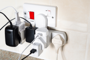 Overloaded power outlet.